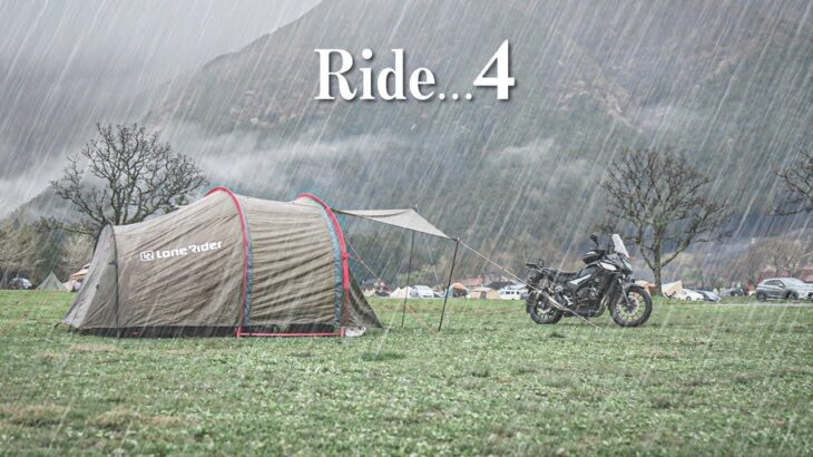 400X 雨キャンプツーリング 大雨『ふもとっぱらキャンプ場』ソロキャンプ 4K ASMR Ride…4